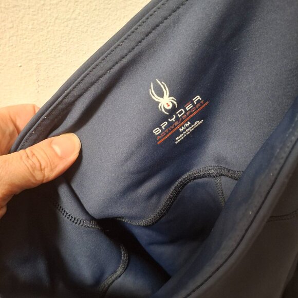 Spyder Navy Blue High-Waist Performance Leggings Sz M with Side Pockets - Picture 3 of 6